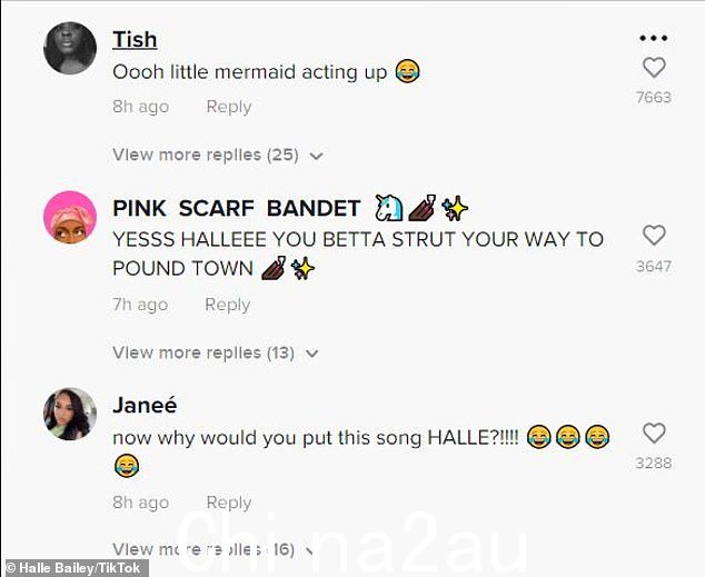 一位追随者宣称:'YESSSS HALLEEE YOU BETTA STRUT YOUR WAY TO POUND TOWN'