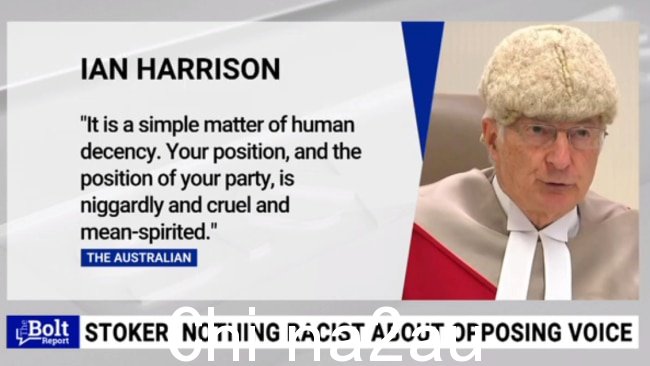 NSW 最高法院法官 Ian Harrison 将 Pat Conaghan 反对议会之声的做法描述为“家长式作风和恶心”。图片:澳大利亚天空新闻 sizes=