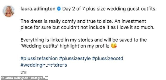 影响力:这位明星本周在她的 Instagram 上发布了一套适合所有体型和尺寸的婚礼宾客服装系列