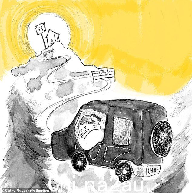 一名检查员讲述了一个扭曲的故事,在岩石滑坡阻塞了进入排队等待检查的餐厅后,他被迫在一条狭窄的山路上倒车