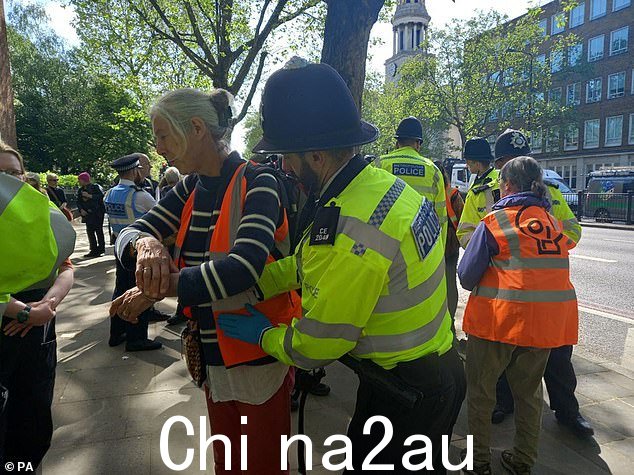 Just Stop Oil 激进分子昨天在伦敦市中心游行期间被拘留