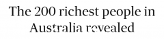 2023年澳洲富豪榜出炉！矿业巨头吉娜莱因哈特连续四年位居榜首（组图）