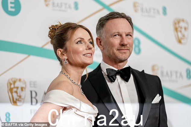亲爱的丈夫:Geri 的丈夫克里斯蒂安最近反驳了他娶她只是因为她是辣妹的说法(2023 年 2 月在英国电影学院拍摄)