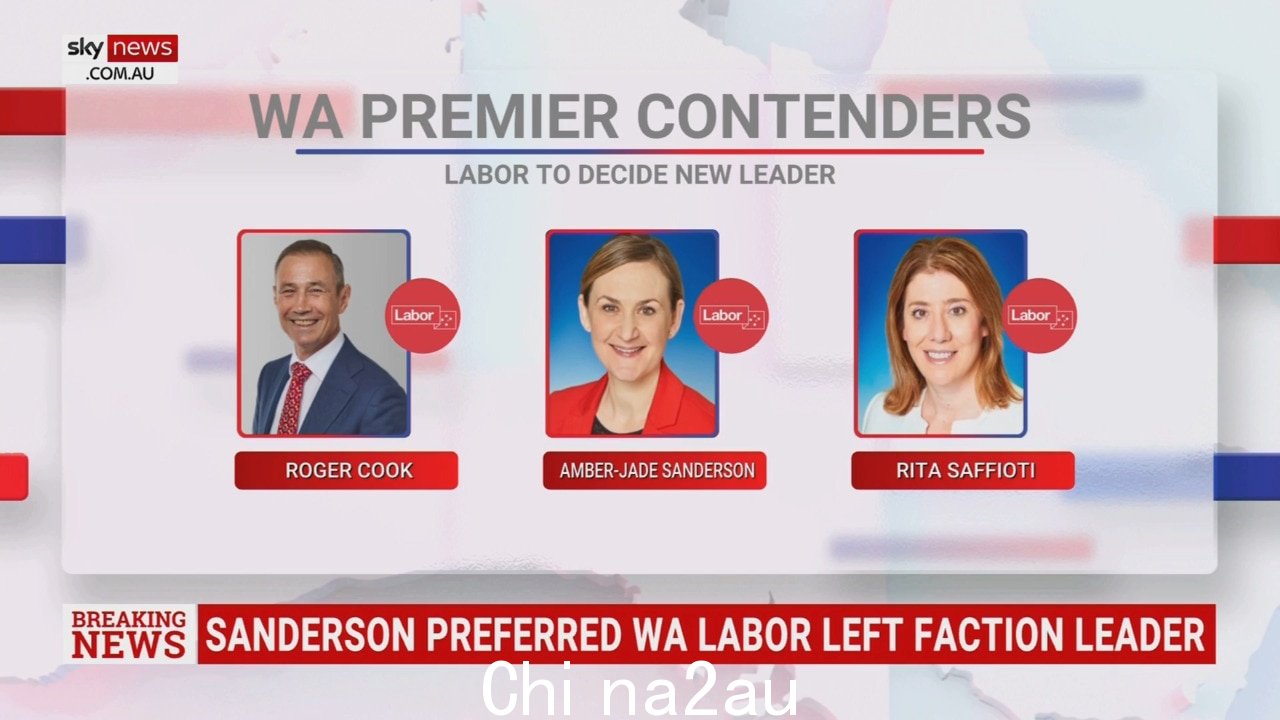 Amber-Jade Sanderson 收到支持取代 Mark McGowan 担任西澳大利亚州州长