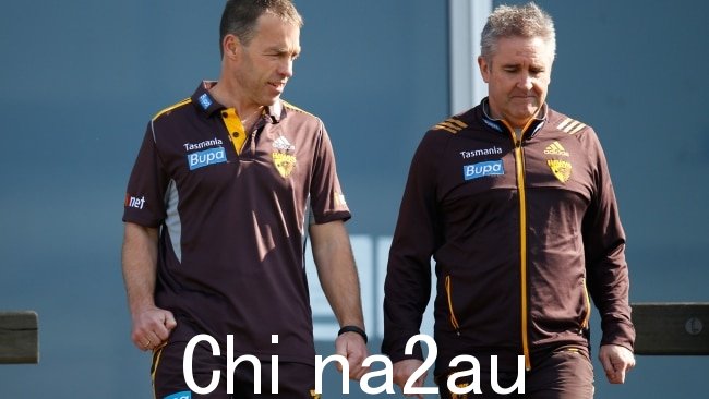 前 Hawthorn 教练 Alastair Clarkson, Hawthorn 和 Chris Fagan 是指控的焦点,还有前球员 Jason Burt。图片:Michael Willson/AFL Media