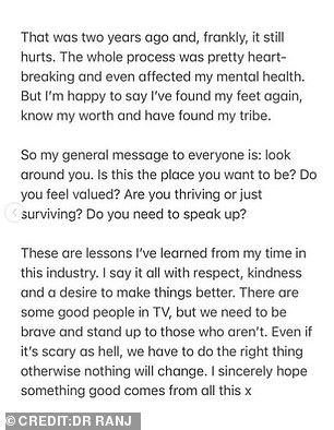 电视医生证实他已经将编辑和高级制作人的行为带到了 ITV,然后看到他的放映时间下降