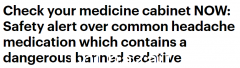 注意！这种常见的头痛药含有危险成分，澳洲禁售（图）