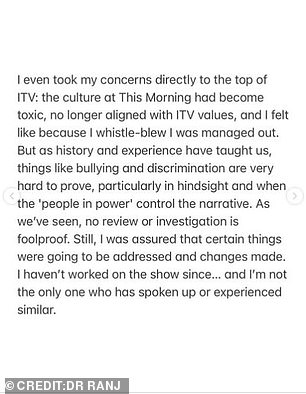 电视医生证实，他已经将编辑和高级制作人的行为带到了 ITV，然后看到他的放映时间下降了