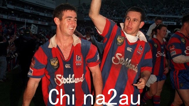 Andrew 和 Matty Johns 与纽卡斯尔骑士队一起赢得了 1997 年的总决赛。图片:Andrew Darby/News Corp Australia