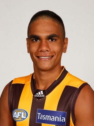 Jermaine Miller Lewis 于 2014 年被 Hawthorn 选中。图片:Michael Willson/ AFL Media