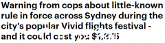 在悉尼CBD这样做可能会被罚款超过1万澳元！缤纷灯光秀开幕，新南威尔士州警方发出警告（图）