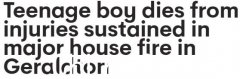悲剧！西澳民宅被火吞没 4名男孩受伤送院 13岁男孩死亡（图）
