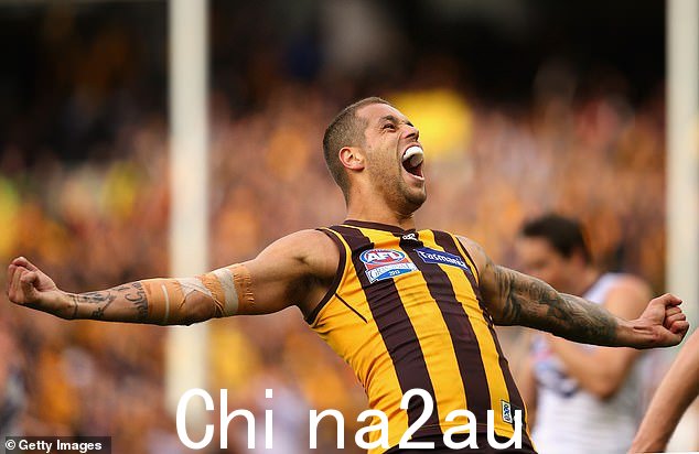 富兰克林庆祝在 2013 年 Hawthorn 对阵 Dockers 的总决赛中获胜。几周后,证实他将搬到悉尼