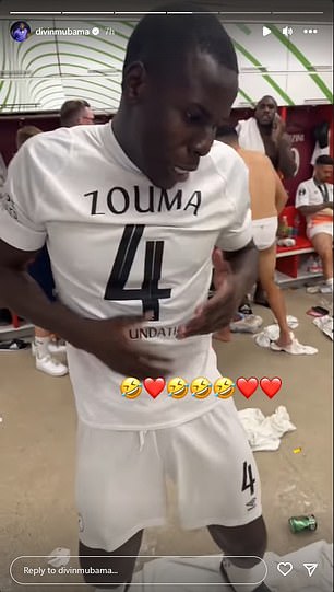 Kurt Zouma 在他们的 Conference League 成功后整夜跳舞