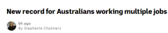 澳洲掀起“兼职热潮”，“身兼数职”比例再创新高！每 15 人中就有 1 人至少从事 2 份工作（合影）