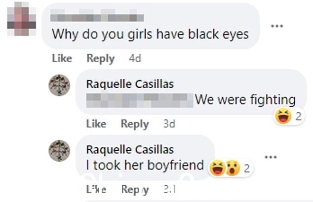 当被问到为什么两个女人的眼睛都是黑色的时,卡西利亚斯回答说:'我们在打架。我带走了她的男朋友。'