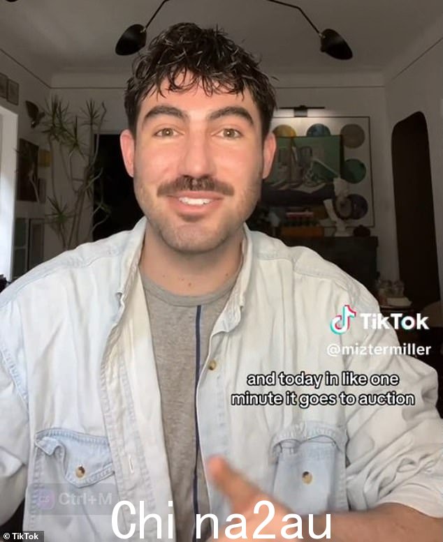Miller 发布了一个实时显示苏富比拍卖会的 TikTok