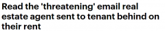 澳洲中介发邮件“威胁”拖欠房租的租客，遭网友严厉批评：恶心不专业（图）