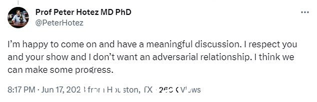 罗根的挑战在推特上引发了疯狂的反反复复，但霍特兹在多条推文中表示愿意出现在播客中