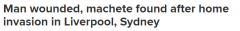 悉尼暴力入室盗窃！ 63岁男子受伤送院，现场发现砍刀（图）