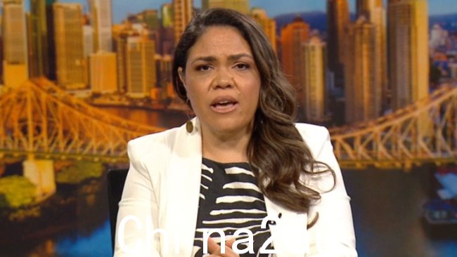 Shadow Indigenous Australians Minister Jacinta Price 说 Thomas Mayo 的镜头是议会之声背后的“潜在议程”的证据。图片：Sky News Australia