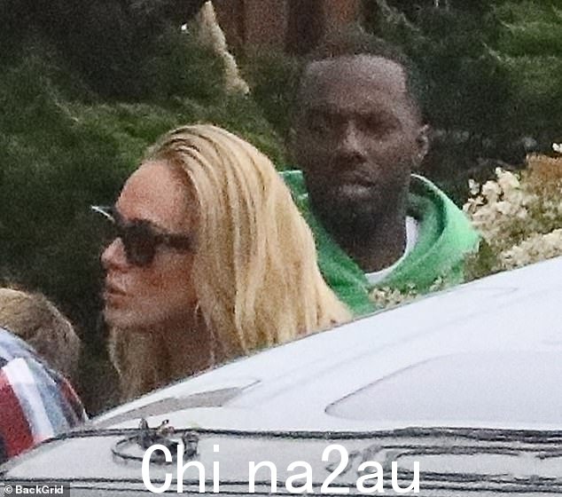 Two's company: The Someone Like You singer was enjoying a lunch date with fiancé Rich Paul
