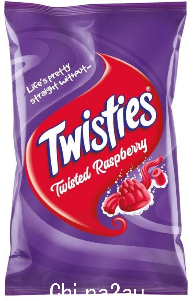 这是有争议的发布覆盆子味 Twisties。图片：提供”/></p><p style=