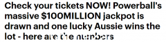 一夜暴富！新南威尔士州的幸运儿赢得了 1 亿美元的强力球大奖（照片）