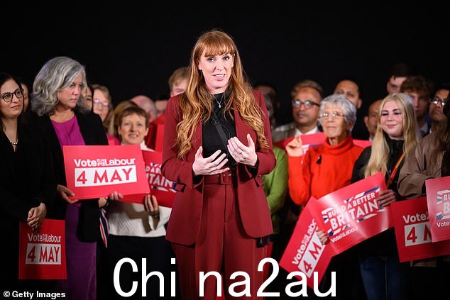 Angela Rayner 在 2023 年 3 月 30 日在斯温顿举行的工党地方选举活动启动仪式上发表讲话