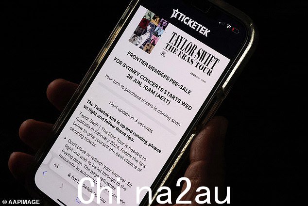 上午 8 点 Ticketek 网站上已经有“休息室队列”