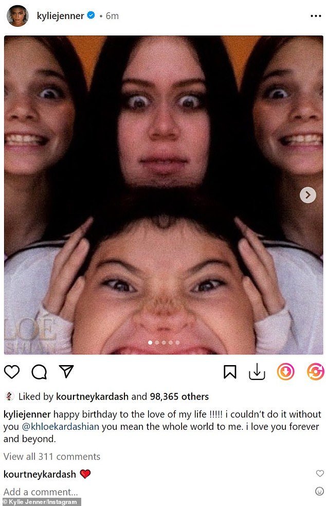 个人:凯莉在自己的 Instagram 页面上向她同父异母的姐姐上传了一条更私人的生日留言