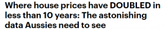 澳洲房价多久才能翻倍？这些地区的历史还不到10年！ （合影）