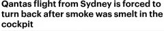 驾驶舱突然冒烟，澳航飞机紧急返回悉尼！跑道上的消防员待命……（图）