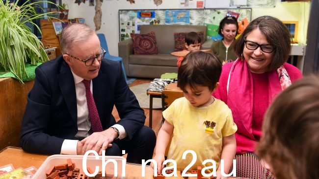 总理安东尼·阿尔巴内斯 (Anthony Albanese) 将廉价儿童保育作为他第一个任期的核心内容。图片:NCA NewsWire / Nicki Connolly