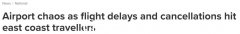 澳洲东海岸航班大面积延误，悉尼-墨西哥机场受到影响！有航班延误至下周二（图）