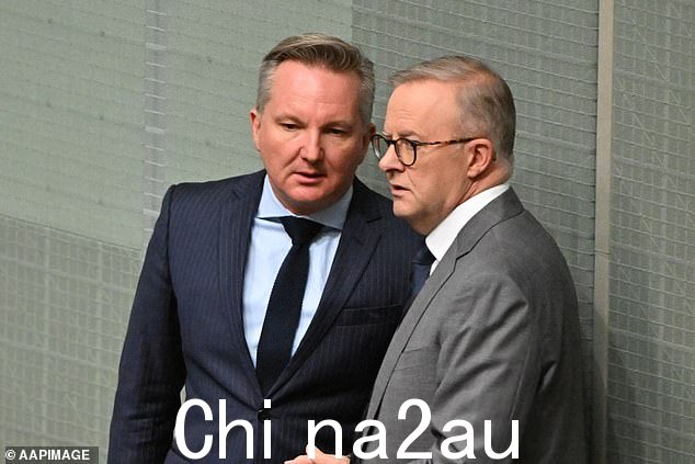 Anthony Albanese(与 Chris Bowen 合影)在选举前承诺到 2025 年将家庭电费每年减少 275 美元