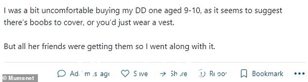 用户在帖子中评论了他们的建议,但有些人不同意这位母亲关于使用短上衣来“正常化”并为她穿胸罩做好准备的评论