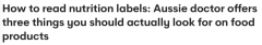 揭秘食品标签：澳洲医生分享三项预防措施，帮助消费者做出明智选择（合影）