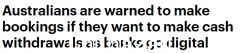 澳洲两大银行部分分行被禁止提取现金！各大银行建议：提款金额超过1万美元请提前致电（图）