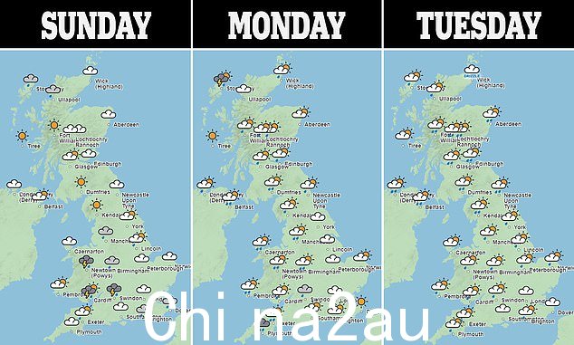 今天下午威尔士部分地区、中部地区和英格兰西北部将有雷暴