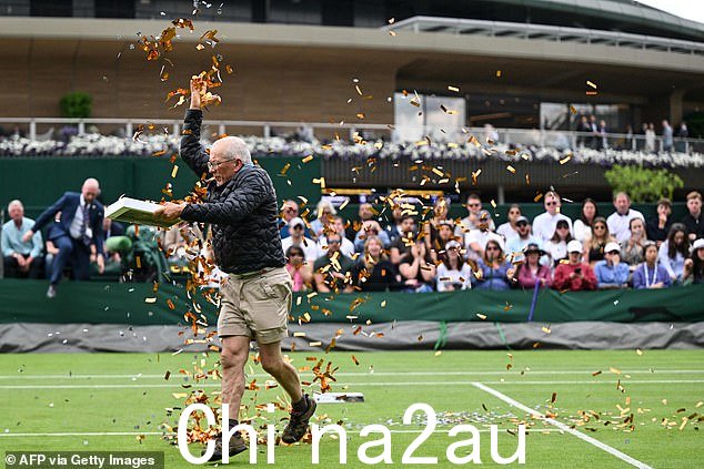 五彩纸屑与本周温布尔登中央球场活动人士发布的五彩纸屑非常相似