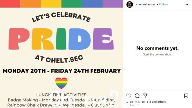 2 月份的一篇帖子描述了各种“午餐”时间行动诸如徽章制作和彩虹粉笔画等庆祝自豪感的活动。图片：Instagram
