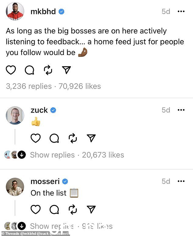 Instagram 负责人 Adam Mosseri 证实了这一进展,他回复了美国科技 YouTuber Marques Brownlee 的帖子