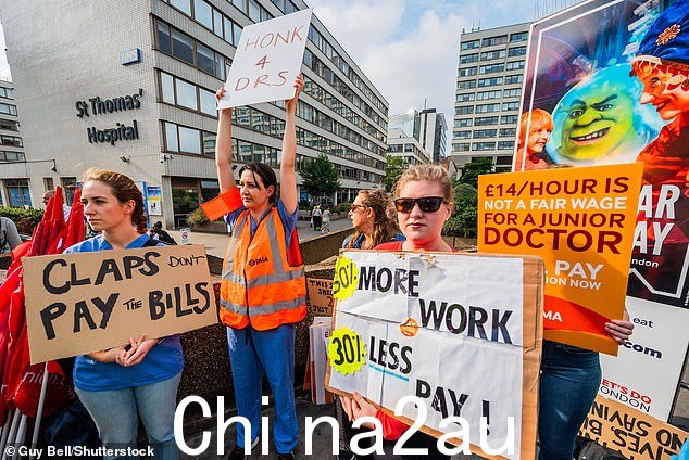 此时,数千名初级医生从今天早上 7 点开始走上纠察线,开始了为期五天的罢工,预计将导致数千名预约被取消,这阻碍了降低医疗服务水平的努力等候名单