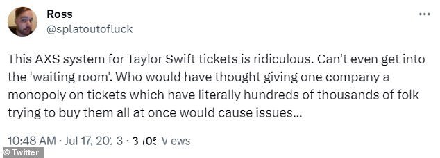 Swifties 正在攻击 AXS 系统,因为该系统未能让唯一访问代码持有者进入候诊室并“暂停了队列”