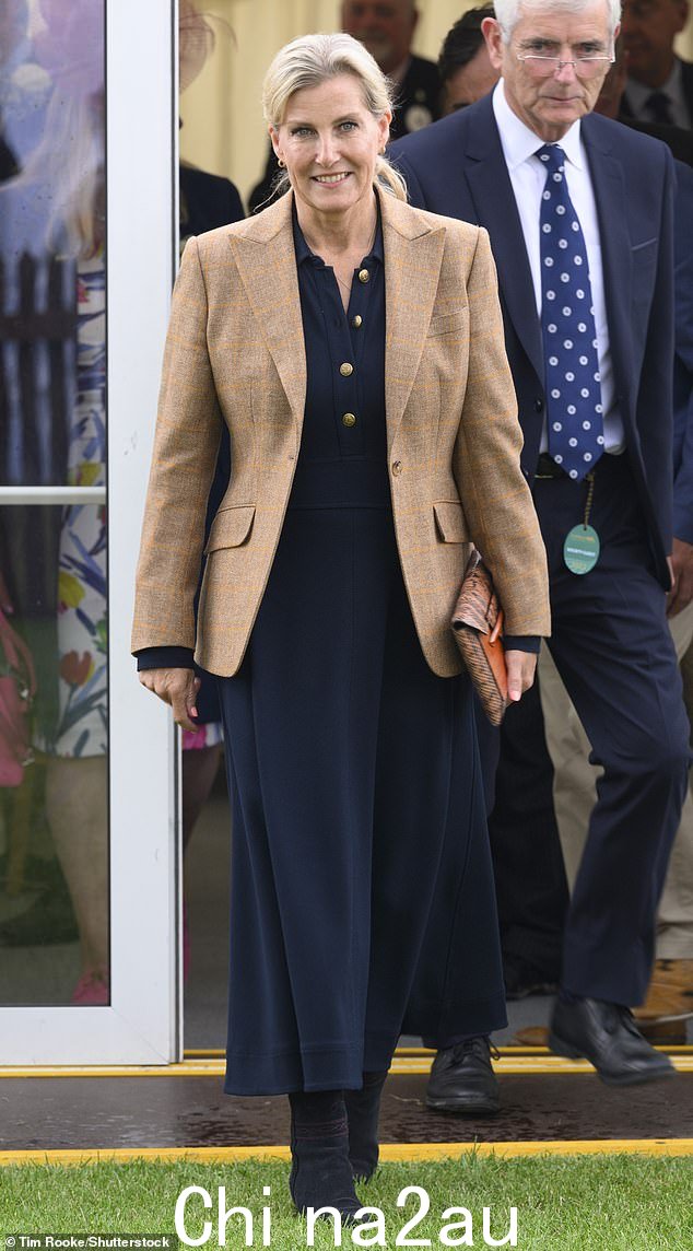 The Duchess of Edinburgh looked sophisticated in a check blazer as she attended the Driffield Society Agricultural Show today