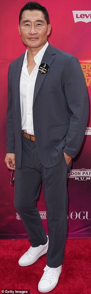 Stars galore: Daniel Dae Kim wore a pin demonstrating his support for the SAG-AFTRA strike