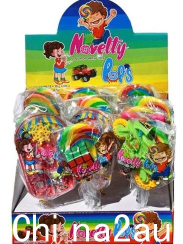一批装有陀螺玩具的新奇棒棒糖已被确定对儿童构成严重危害。图片：ACCC
