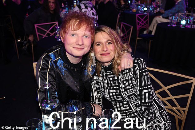 童心恋人:Ed Sheeran 和妻子 Cherry Seaborn 育有女儿 Lyra Antarctica 和 Jupiter(照片摄于 2022 年 2 月的 2022 年全英音乐奖颁奖典礼上)