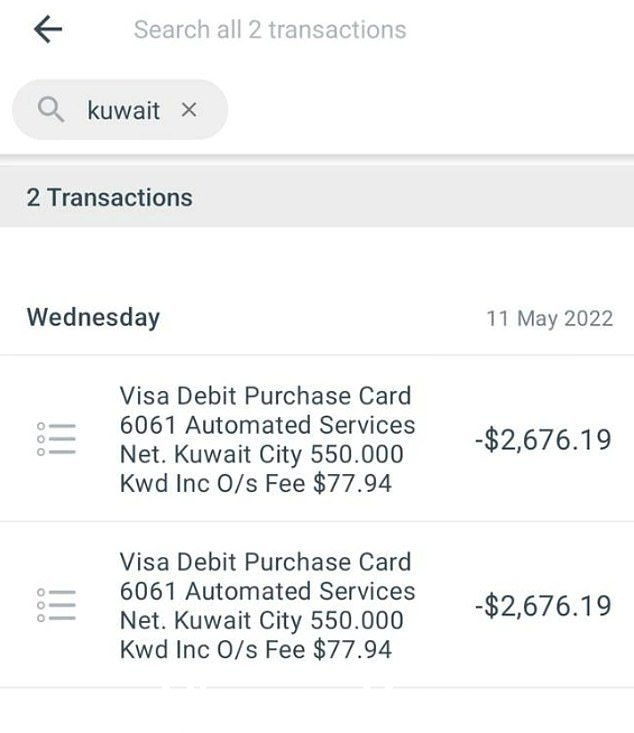 去年 5 月,一名 61 岁的堪培拉男子的 ANZ 账户被盗了 5,000 多澳元(如图,欺诈性转账)